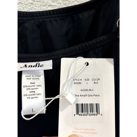 Andie Swim the Amalfi Eco Nylon One Piece in Black L NWT - Picture 6 of 8